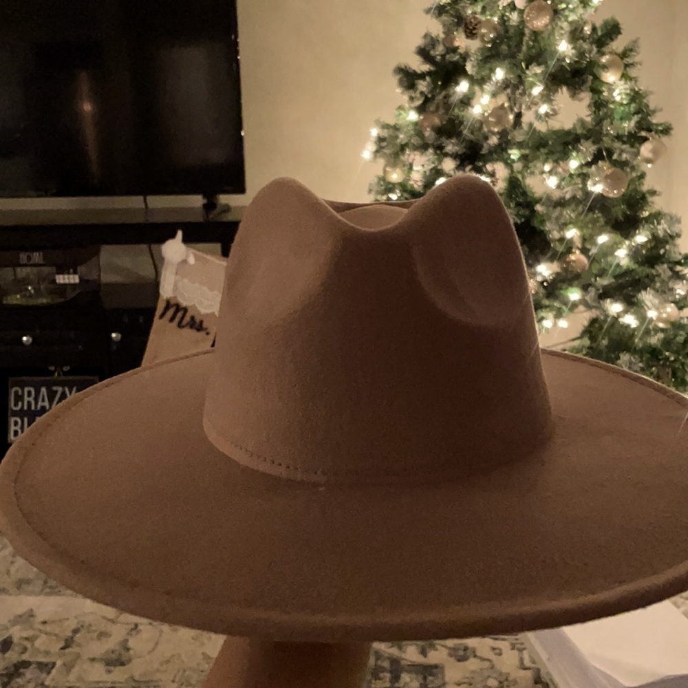 Pink Lily For Next Time Mocha Wide Brim Fedora Hat